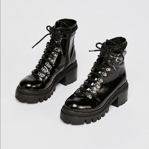 Jeffrey Campbell Check Lace-Up Boot